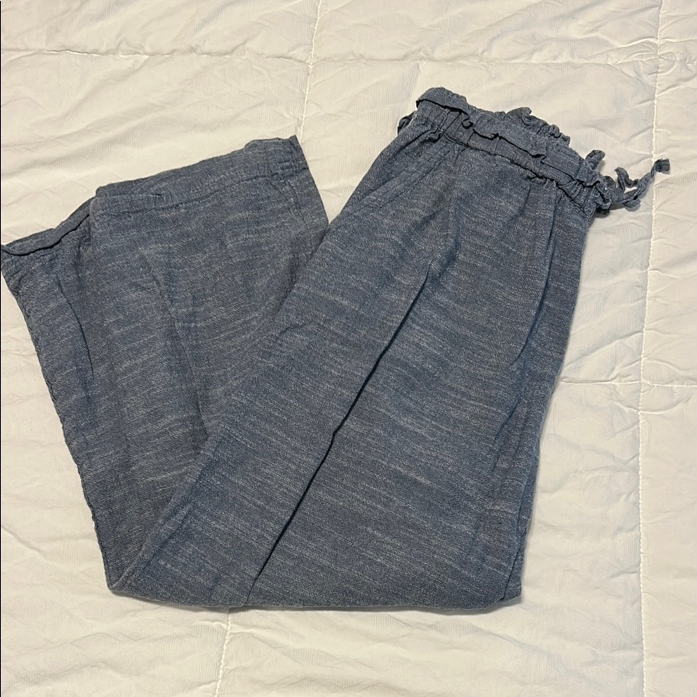 Paper bag chambray pants